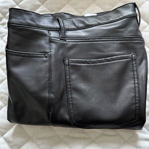 Black Leather Pants - Banana Republic